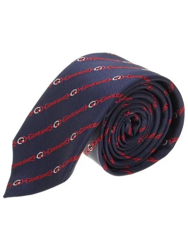 Interlocking G Silk Tie Navy - GUCCI - BALAAN 1