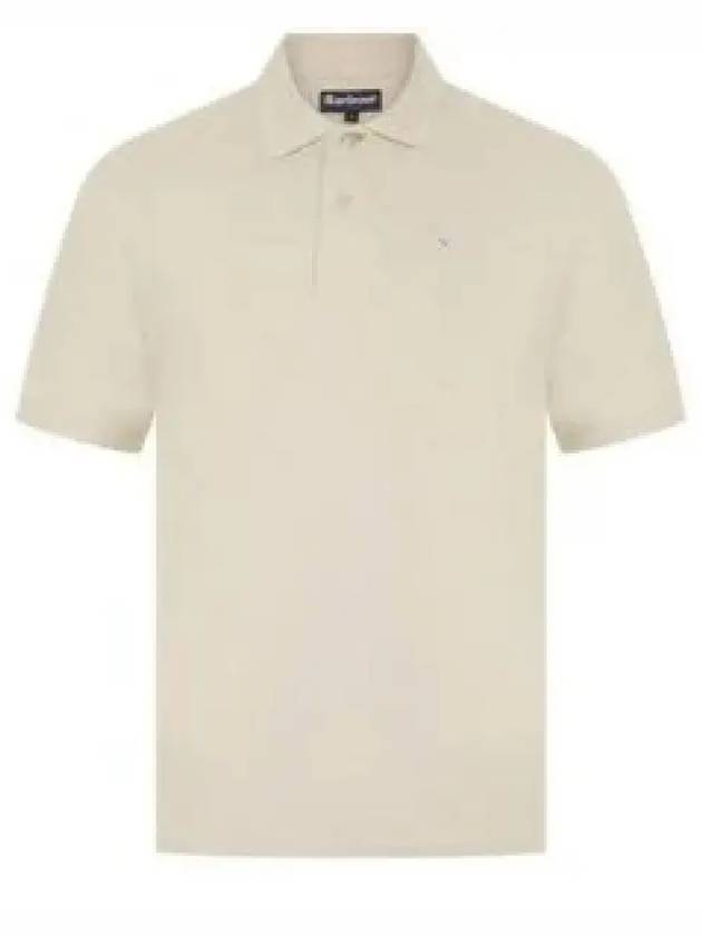 Men's Embroidered Logo Sports Polo Shirt Beige - BARBOUR - BALAAN 2