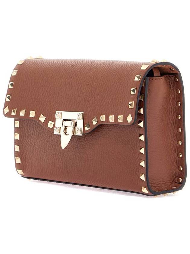 small brown leather shoulder bag with studs - VALENTINO - BALAAN 3