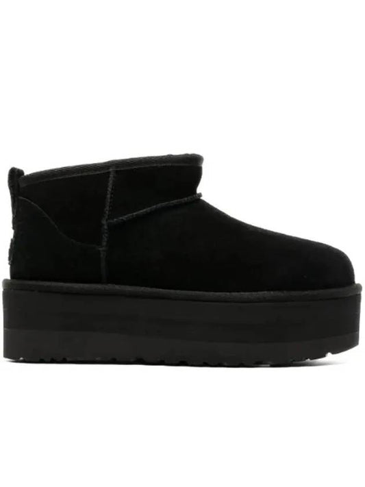 Classic Ultra Mini Platform Suede Winter Boots Black - UGG - BALAAN 1