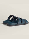 Chypre Men's Sandals Dark Green Calfskin - HERMES - BALAAN 4