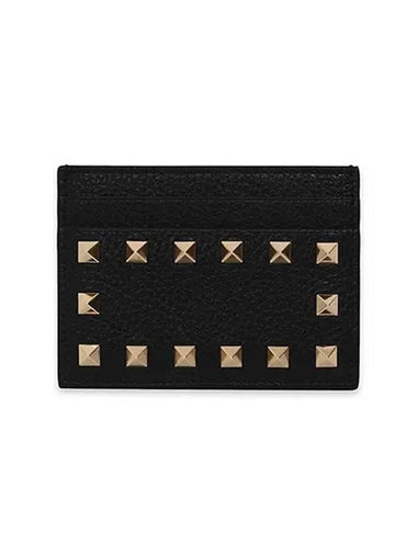 Rockstud Card Wallet Black - VALENTINO - BALAAN 1