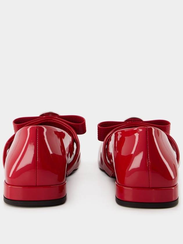 Gianni Ribbon Flat Shoes - Versace - Leather - Red - VERSACE - BALAAN 3