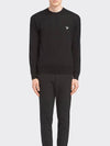 Superfine Crew neck Wool Knitted Sweater Black - PRADA - BALAAN 4