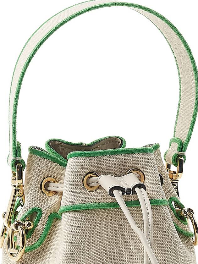 Roma Mon Treso Mini Canvas Bucket Bag Green - FENDI - BALAAN 9