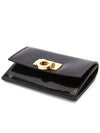 Women's Logo Closure Card Wallet Black - SALVATORE FERRAGAMO - BALAAN 4