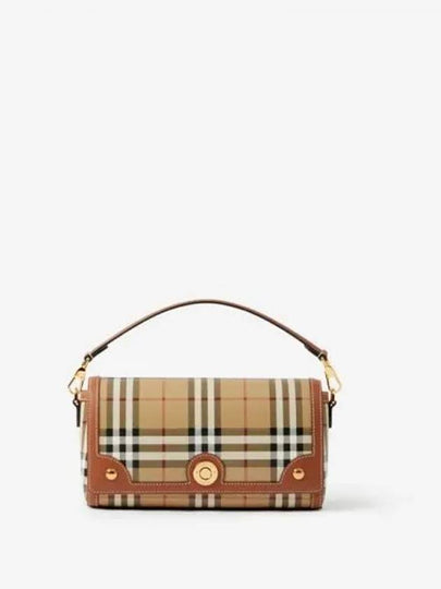 Women's Check Leather Top Handle Shoulder Bag Beige - BURBERRY - BALAAN 2