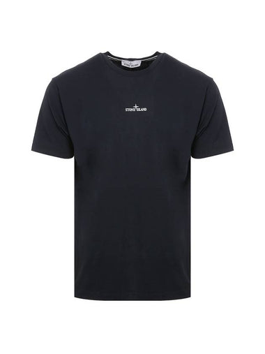 Marble Back Logo Short Sleeve T-Shirt Dark Navy - STONE ISLAND - BALAAN 1