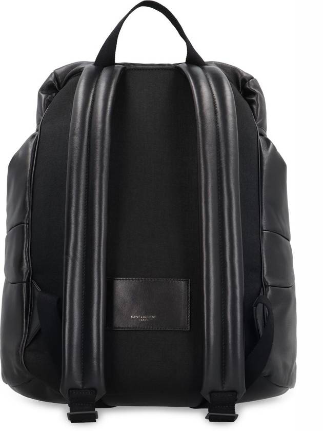 Grained Leather Backpack Black - SAINT LAURENT - BALAAN 5