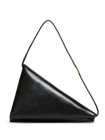 Prisma Triangle Leather Shoulder Bag Black - MARNI - BALAAN 1