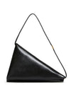 Prisma Triangle Leather Shoulder Bag Black - MARNI - BALAAN 1