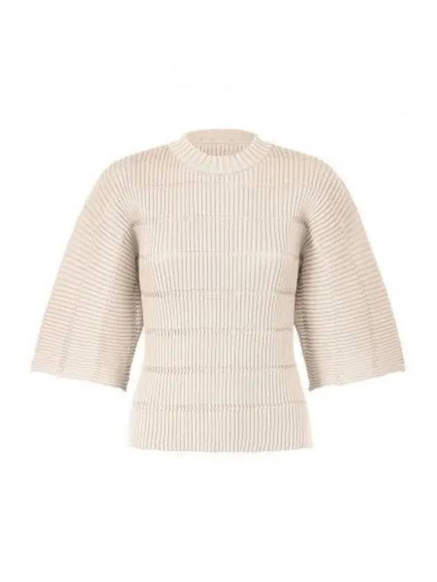 Jiggly Knit Top Beige - ISSEY MIYAKE - BALAAN 2