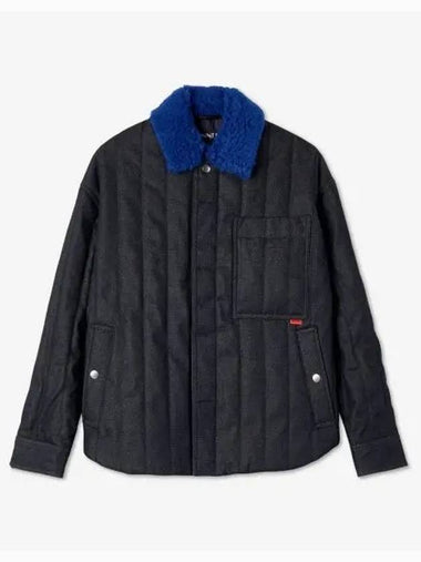 Shearling Padded Over Jacket Dark Denim CRTWXOUW006DEN005DKD - SUNNEI - BALAAN 1