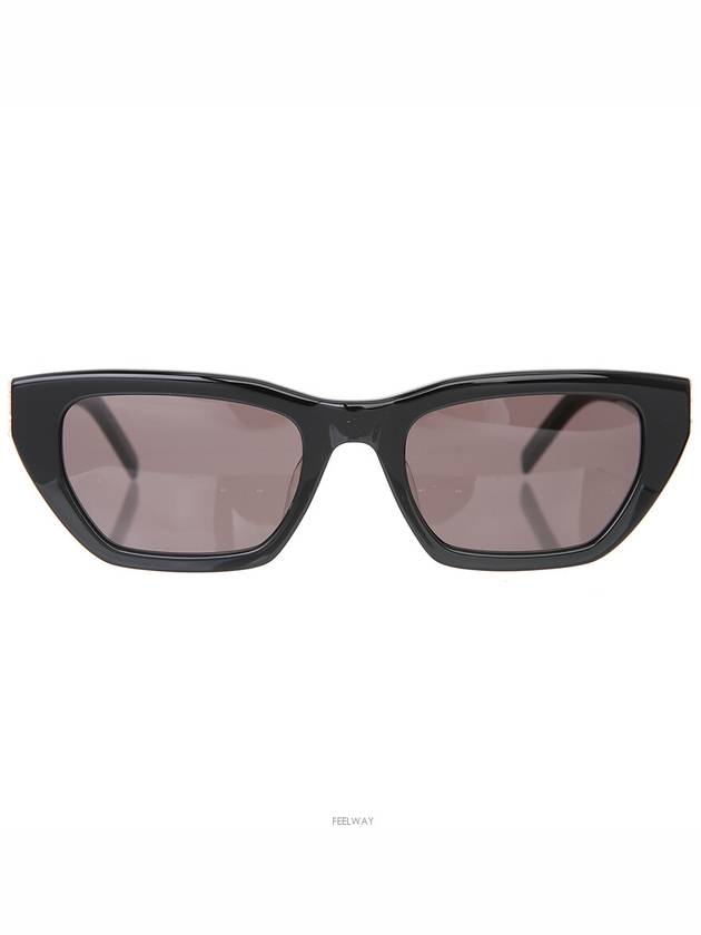 Cat eye sunglasses SLM127 F black silver YSL logo - SAINT LAURENT - BALAAN 9