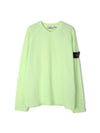 Garment Dyed V Neck Badge Sweatshirt Green - STONE ISLAND - BALAAN 1