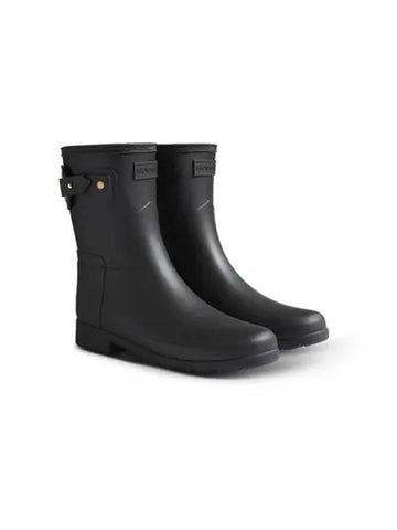 Refined eyelet buckle short rain boots black WFS2299RMABLK - HUNTER - BALAAN 1