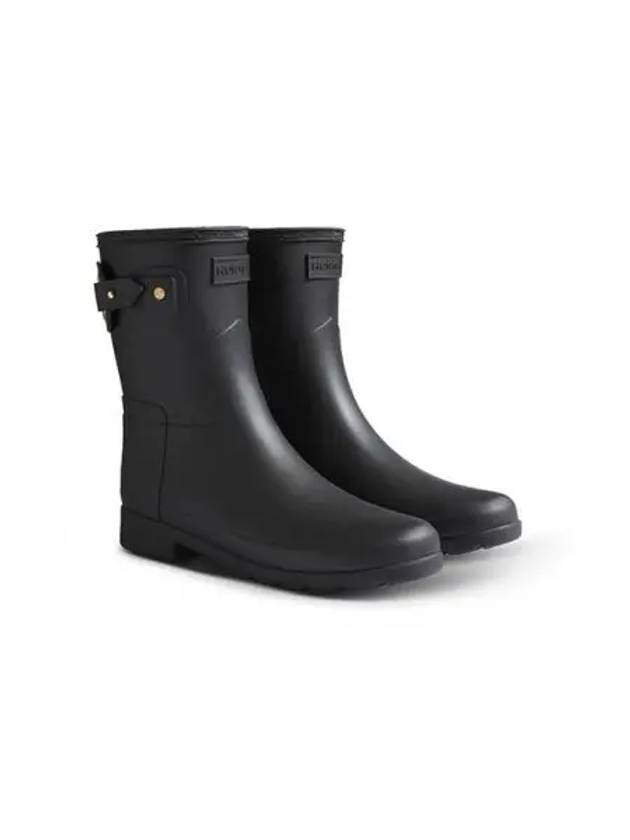 Refined Eyelet Buckle Short Rain Boots Black - HUNTER - BALAAN 2