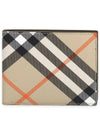 Check Half Wallet Beige - BURBERRY - BALAAN 3