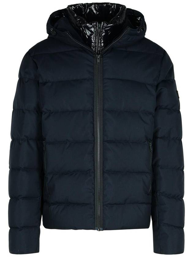 Fay Blue Polyester Down Jacket - FAY - BALAAN 1