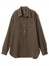 Striped Work Long Sleeve Shirt Brown - NEEDLES - BALAAN 2