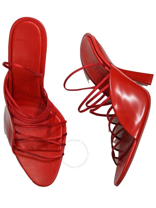 Salvatore Ultrafin Mini Straps Sandals Heel Red - SALVATORE FERRAGAMO - BALAAN 4