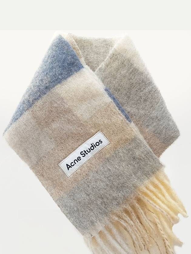 Check Mohair Muffler Vanilla Beige Lavender - ACNE STUDIOS - BALAAN 2