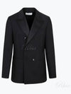 Double Breasted Smoking Jacket Black - AMI - BALAAN 2