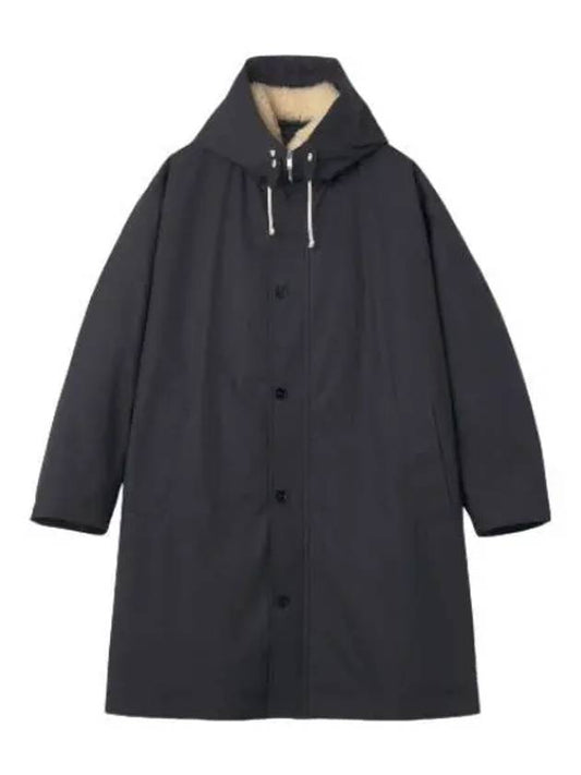 Oversized hooded parka dark blue short padding - JIL SANDER - BALAAN 1