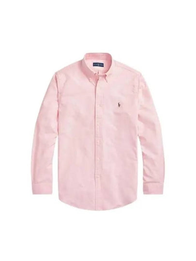 Embroidery Pony Oxford Long Sleeve Shirt Pink - POLO RALPH LAUREN - BALAAN 2