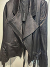 silk black biker jacket - ANN DEMEULEMEESTER - BALAAN 10