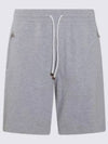 Men's Textured Cotton Shorts Grey - THOM BROWNE - BALAAN 2