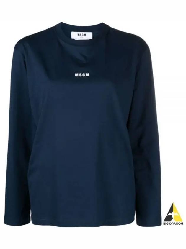 Micro Logo Long Sleeve T-Shirt Navy - MSGM - BALAAN 2