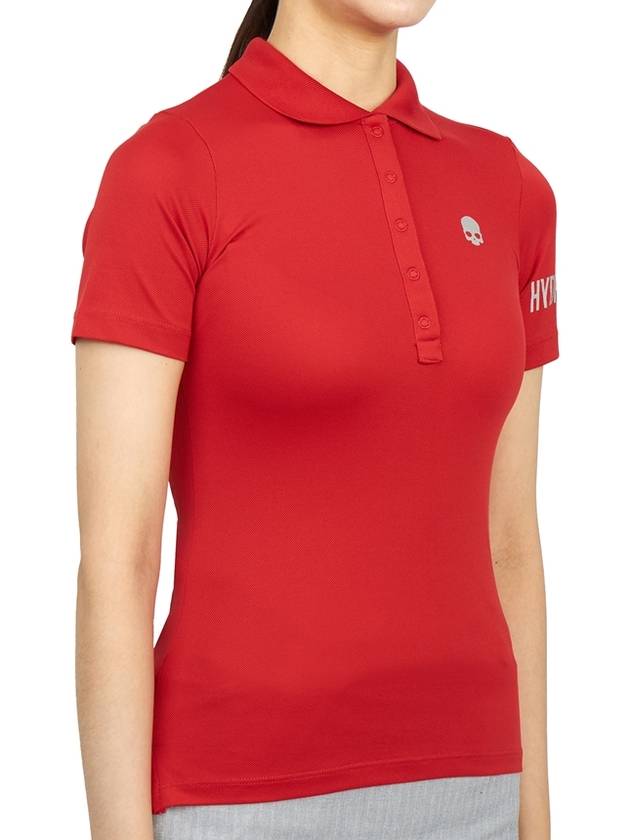 Women's Golf Picket Logo Short Sleeve PK Shirt Red - HYDROGEN - BALAAN 4