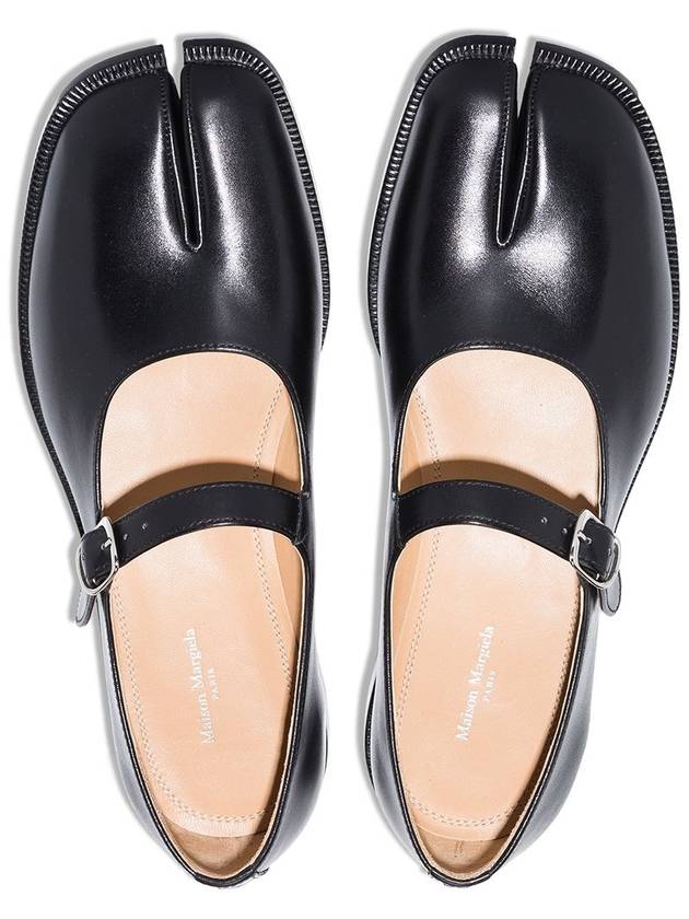 Women's Tabi Calfskin Mary Jane Flat Shoes Black - MAISON MARGIELA - BALAAN 3