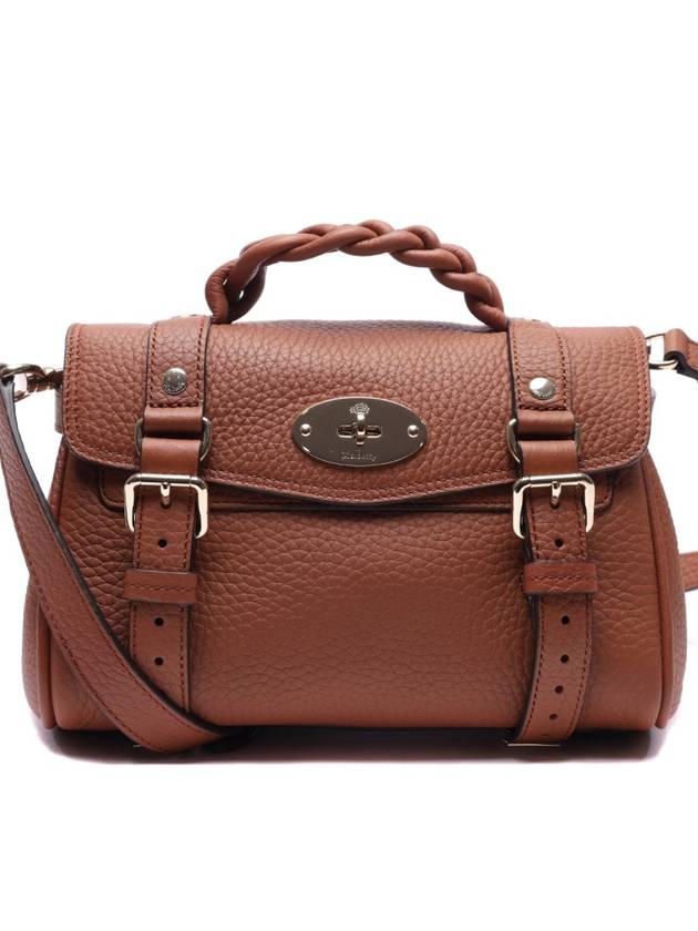 Alexa Heavy Grain Mini Tote Bag Chestnut - MULBERRY - BALAAN 3