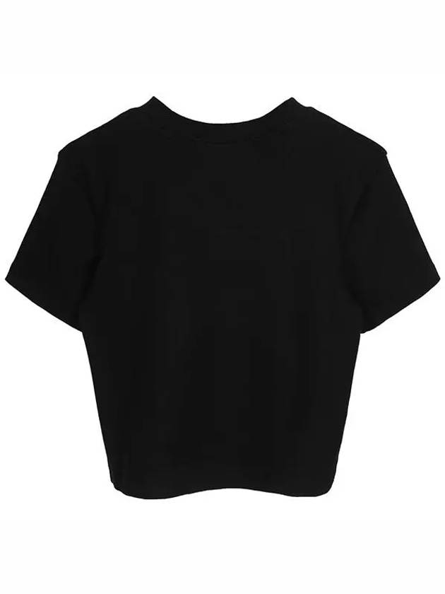 Logo Patch Ribbed Short Sleeve T-Shirt Black - CALVIN KLEIN - BALAAN 3