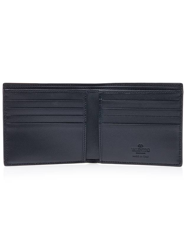 V Logo Signature Half Wallet Black Green - VALENTINO - BALAAN 11