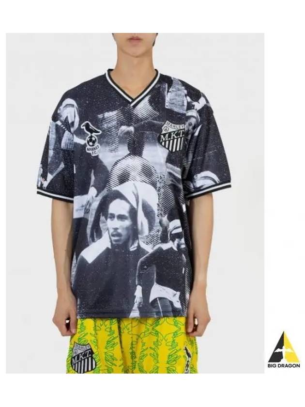 U Bob Marley AOP Soccer Jersey Black White SOCER BLACKwhite - MARKET - BALAAN 1