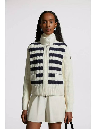 Wool Padded Cardigan White - MONCLER - BALAAN 2