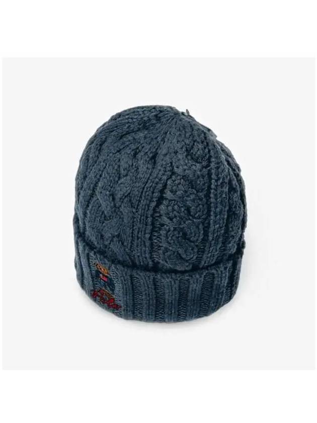 Polo Bear Cable Knit Beanie Blue - POLO RALPH LAUREN - BALAAN 6