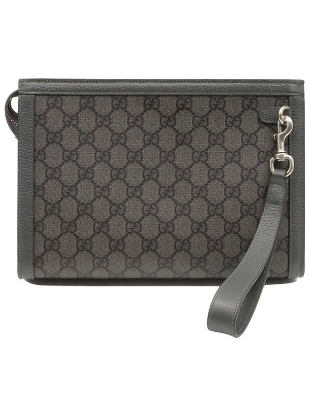 Gray GG Supreme Canvas Ophidia Strap Pouch Clutch 760243 - GUCCI - BALAAN 2