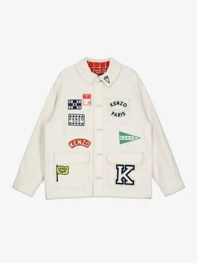 Women's Sailor Workwear Cotton Jacket White - KENZO - BALAAN 2