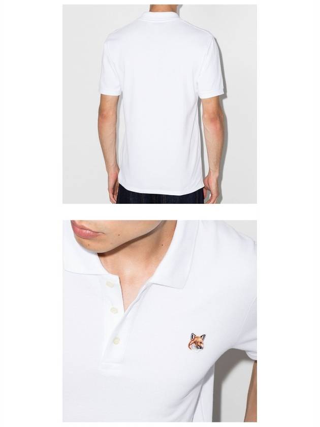 Fox Head Patch Classic Polo Shirt White - MAISON KITSUNE - BALAAN 6