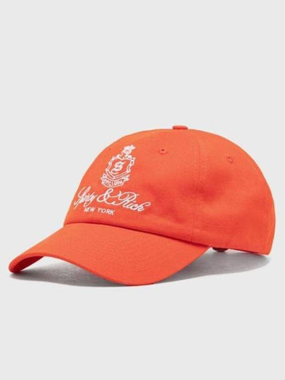 Logo Embroidered Baseball Cap Hat Orange - SPORTY & RICH - BALAAN 2