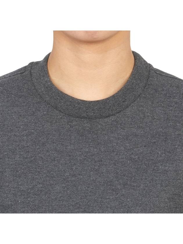 Diagonal Armband Cotton Short Sleeve Knit Top Grey - THOM BROWNE - BALAAN 9