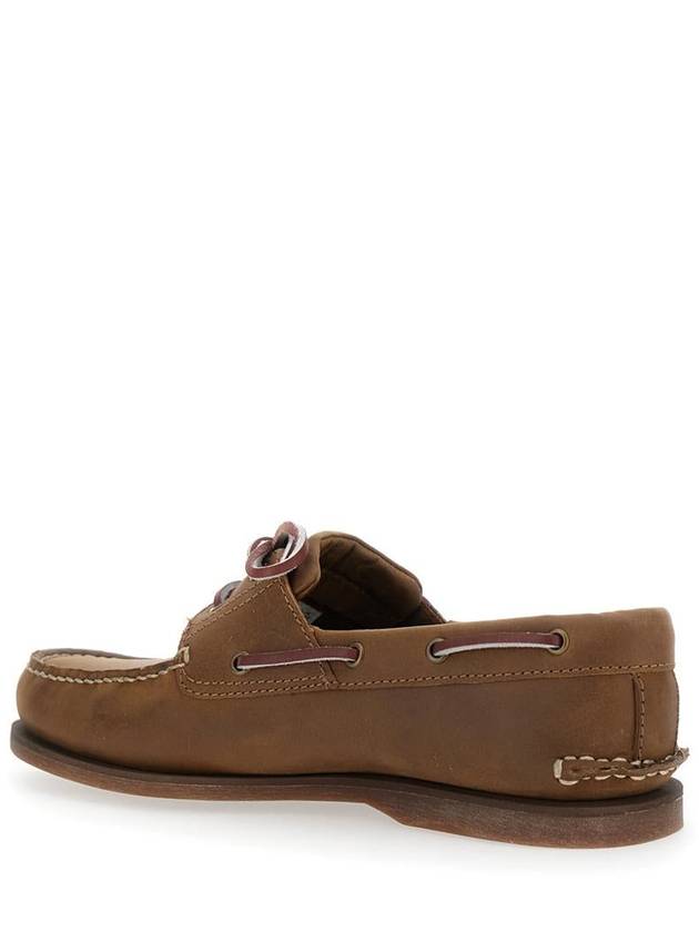 Brown Boat Loafers With Lace-Up Detail In Leather Man - TIMBERLAND - BALAAN 3