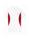 Men's Tennis Short Sleeve T-Shirt White Red - LACOSTE - BALAAN 1