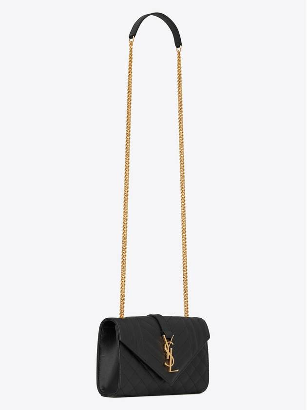 Matelasse Envelope Small Shoulder Bag Black - SAINT LAURENT - BALAAN 3