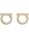 Gancini Crystal Large Earrings Gold - SALVATORE FERRAGAMO - BALAAN 2