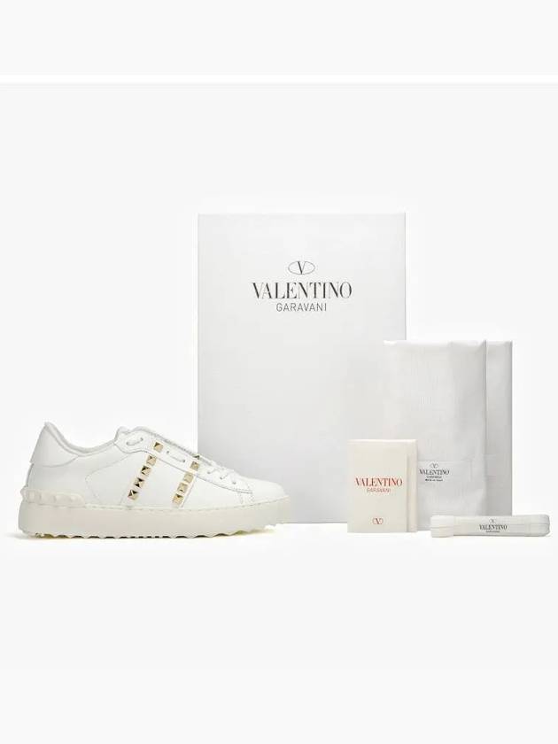 Rockstud Untied Low Top Sneakers White - VALENTINO - BALAAN 5